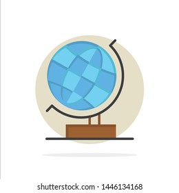World, Office, Globe, Web Abstract Circle Background Flat color Icon