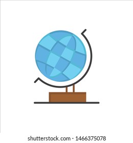 World, Office, Globe, Web  Flat Color Icon. Vector icon banner Template. Vector Icon Template background