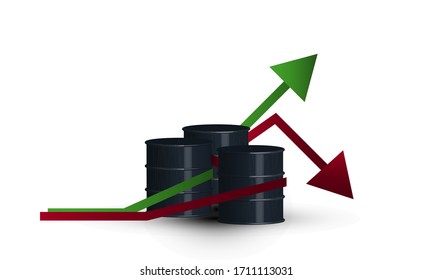 Los precios mundiales del petróleo suben y bajan, vector aislado