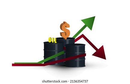 World oil prices go up and down isolated vector