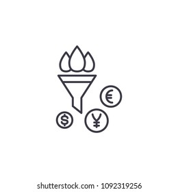 World oil prices linear icon concept. World oil prices line vector sign, symbol, illustration.