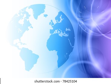 world on the blue background