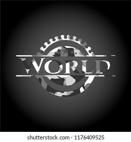 World on grey camo pattern