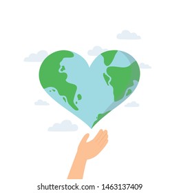 World on hand peace day concept.