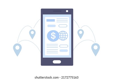 World online banking phone. Vector illustration