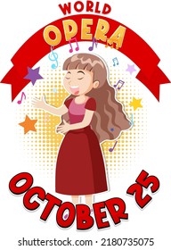World Opera Day Banner Concept Vector illustration