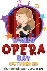 World Opera Day Banner Concept Vector illustration