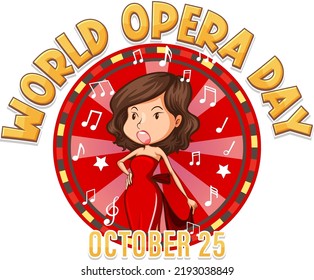 World Opera Day Banner Concept Vector illustration