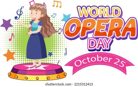 Ilustración de diseño de afiches del Día Mundial de la Ópera