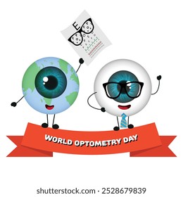 World optometry day. Earth smile holding eye test and eye smile in the sunglasses