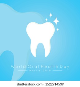 World Oral Health Day with brilliant white teeth vector cartoon