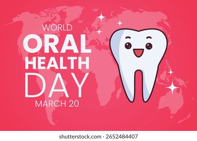 World Oral Health Day is celebrated on March 20 for banner, poster background. Vector