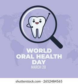 World Oral Health Day, World Oral Health Day is celebrated on March 20. Vector