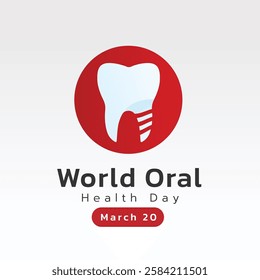 World Oral Health Day Concept design. Tooth graphic for mouth health awareness, on March 20. Flat vector illustration.