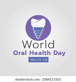 World Oral Health Day Concept design. Tooth graphic for mouth health awareness, on March 20. Flat vector illustration.