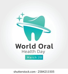 World Oral Health Day Concept design. Tooth graphic for mouth health awareness, on March 20. Flat vector illustration.