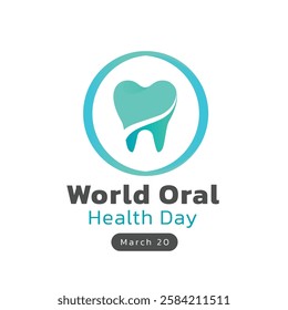 World Oral Health Day Concept design. Tooth graphic for mouth health awareness, on March 20. Flat vector illustration.