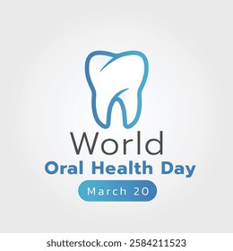 World Oral Health Day Concept design. Tooth graphic for mouth health awareness, on March 20. Flat vector illustration.