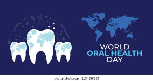 World Oral Health Day. March 20. Medical, dental and healthcare creative concept. Template for background, banner, card, poster vector illustration.