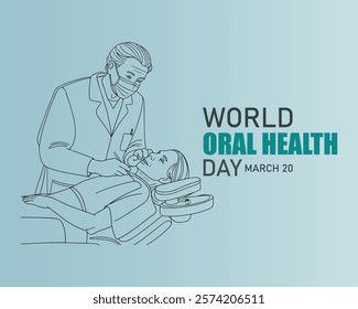 World Oral Health Day. March 20. Vector illustration. Holiday poster, banner, postcard, card, placard, background design.