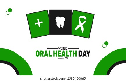 World Oral Health Day. March 20. This holiday-themed design is perfect for backgrounds, banners, greeting cards, posters with text inscription, Classic social media posts.