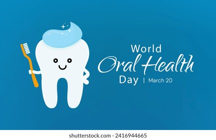 World Oral Health day is observed annually on March 20, a year long campaign dedicated to raising global awareness of the issues around oral health and the importance of oral hygiene. Vector art