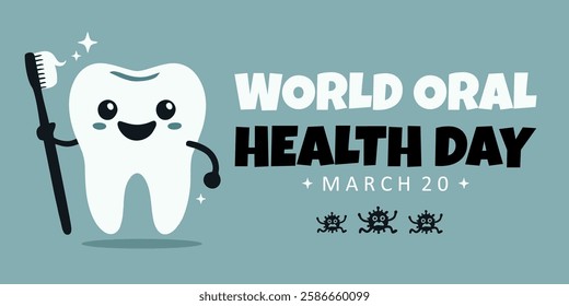 World Oral Health Day on March 20 business brochure flyer banner design horizontal template vector, cover presentation abstract, modern publication poster and flag-banner.