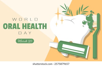 World Oral Health Day Poster. Illustration of dental hygiene