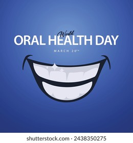 World oral health day. Smiling mouth vector illustration. Suitable for templates, greeting cards, web, social media etc