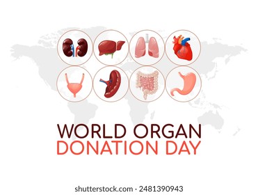 World Organ Donation Day template with internal organs