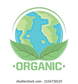 world organic label layout icon