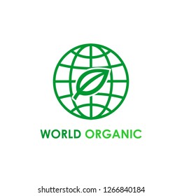 World Organic Logo icon vector