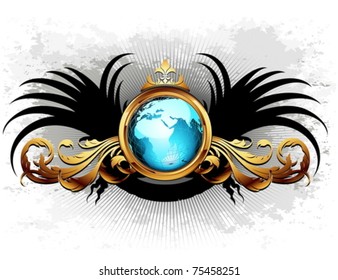 world with ornate frame