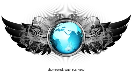 world with ornate frame