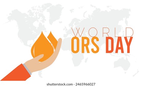 World ORS day every year in July. Template for background, banner, card, poster with text inscription.
