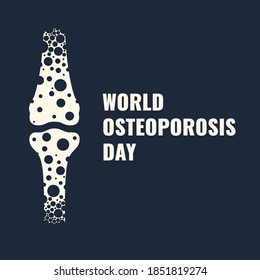 World Osteoporosis Awareness Day. Porous Femur Conceptual Vector Illustration. Loss Of Bone Mass, Hip Fractures And Broken Bones Prevention. Skeletal System Disease. Senior Osteopathy Medical Concept.