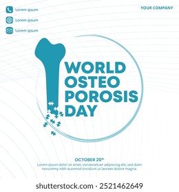 Día Mundial de la Osteoporosis con fondo de línea abstracta