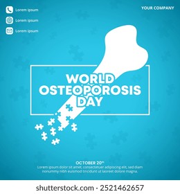 World Osteoporosis Day with a broken bone jigsaw puzzle illustration