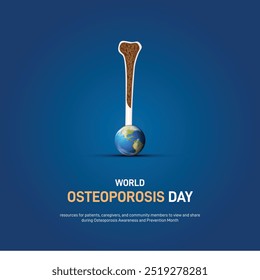 Día Mundial de la Osteoporosis Anuncio de concepto creativo del Día Mundial de la Osteoporosis, cartel, publicación en redes sociales, fondo, Plantilla, diseño de postal, etc. 