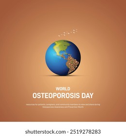 Día Mundial de la Osteoporosis Anuncio de concepto creativo del Día Mundial de la Osteoporosis, cartel, publicación en redes sociales, fondo, Plantilla, diseño de postal, etc. 