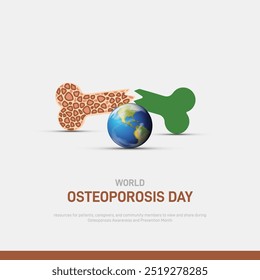 Día Mundial de la Osteoporosis Anuncio de concepto creativo del Día Mundial de la Osteoporosis, cartel, publicación en redes sociales, fondo, Plantilla, diseño de postal, etc. 