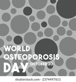 Vector de diseño del Día Mundial de la Osteoporosis. 20 de octubre. Afiche, pancarta, tarjeta, fondo. Eps 10.