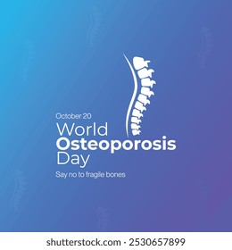 Welttag der Osteoporose. Monat des Weltosteoporosetages. Welt-Osteoporose-Tag 2024, Kreativ-Banner, Poster, Social-Media-Beitrag, Hintergrund, Vorlage, Postkartenvektor