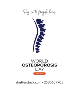 World Osteoporosis Day. World Osteoporosis Day Month. World Osteoporosis Day 2024, Creative banner, poster, social media post, background, template, postcard vector