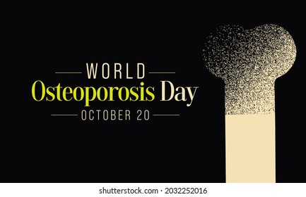 World Osteoporosis day is observed every year on October 20, dedicated to raising global awareness of the prevention, diagnosis and treatment of osteoporosis and metabolic bone disease. Vector art