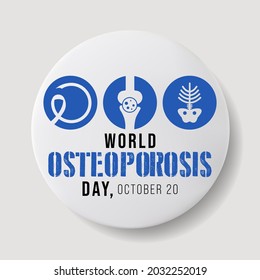 World Osteoporosis day is observed every year on October 20, dedicated to raising global awareness of the prevention, diagnosis and treatment of osteoporosis and metabolic bone disease. Vector art