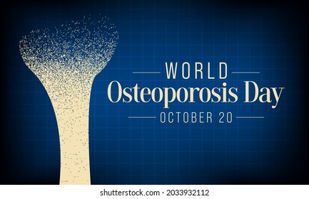 World Osteoporosis day is observed every year on October 20, dedicated to raising global awareness of the prevention, diagnosis and treatment of osteoporosis and metabolic bone disease. Vector art