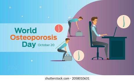 World Osteoporosis Day october 20 business brochure flyer banner design horizontal template vector, cover presentation abstract, modern publication poster and flag-banner.