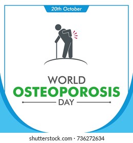 World Osteoporosis day square vector background design for greeting, social media posting, meme, sticker, profile photo design. october 20 international day celebration and greeting vector design