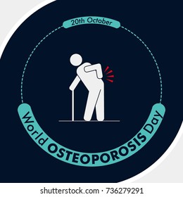 World Osteoporosis day square vector background design for greeting, social media posting, meme, sticker, profile photo design. october 20 international day celebration and greeting vector design